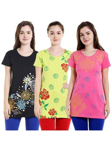 bodyactive pack of 3 women's tshirt - multi-color