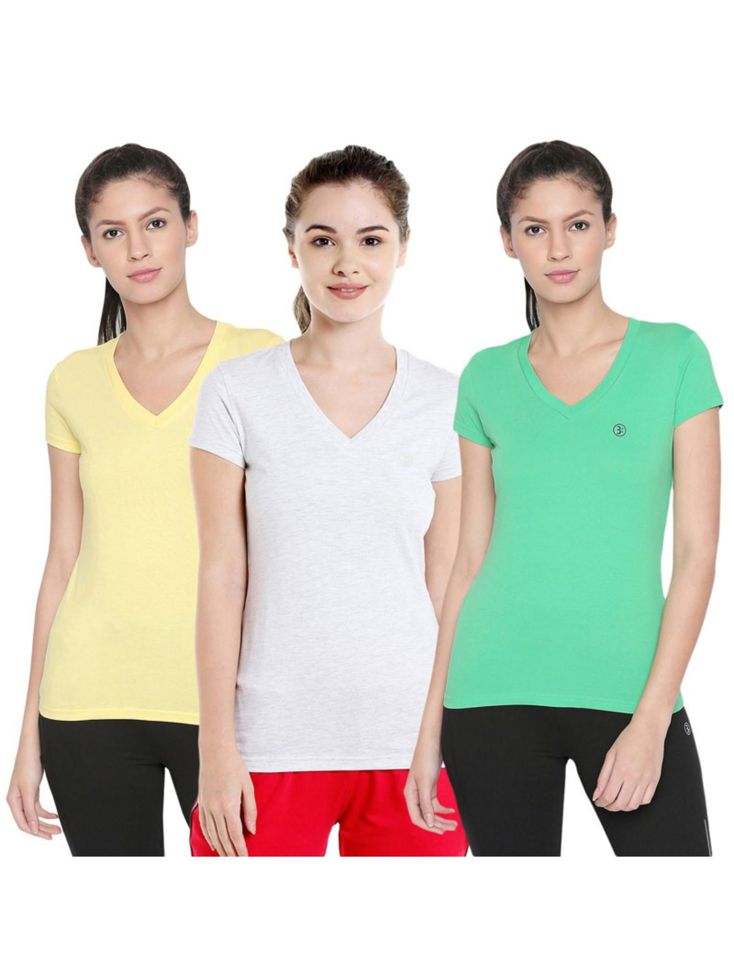 bodyactive pack of 3 women's tshirt - multi-color