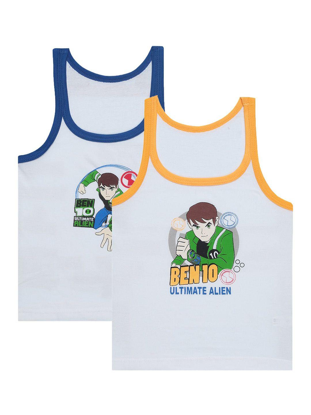 bodycare boys pack of 2 printed cotton sleeveless innerwear vests
