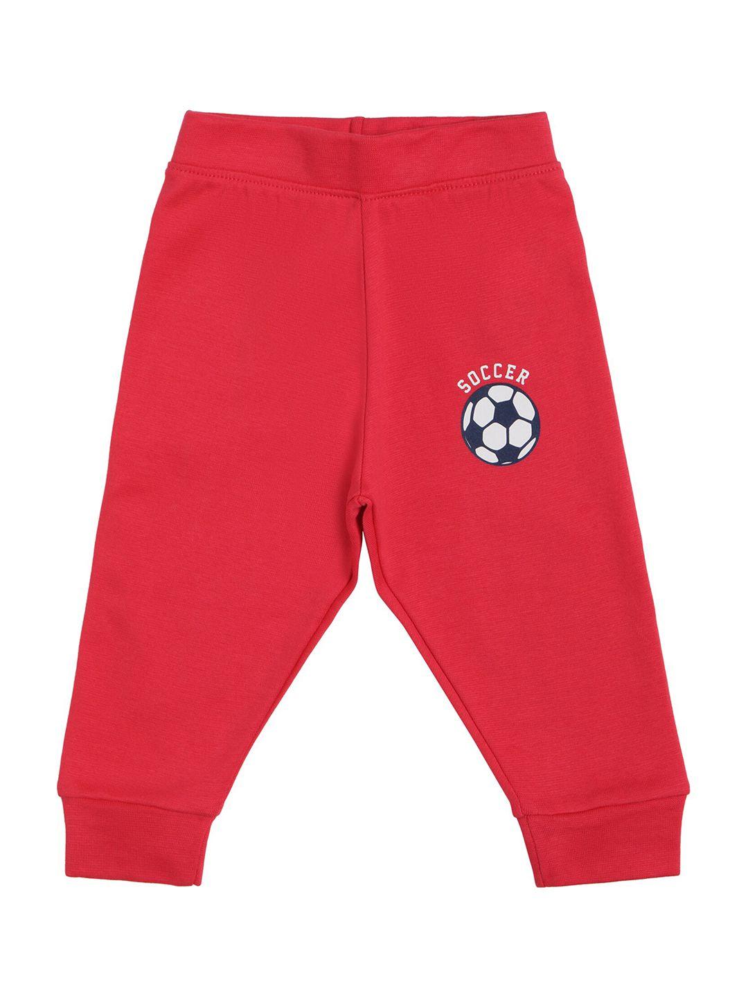 bodycare boys red solid cotton joggers track pants