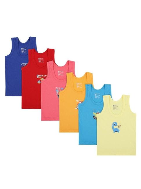 bodycare kids assorted printed vest (pack of 6)