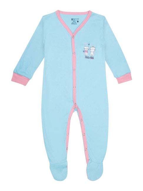 bodycare kids blue & pink cotton printed full sleeves romper
