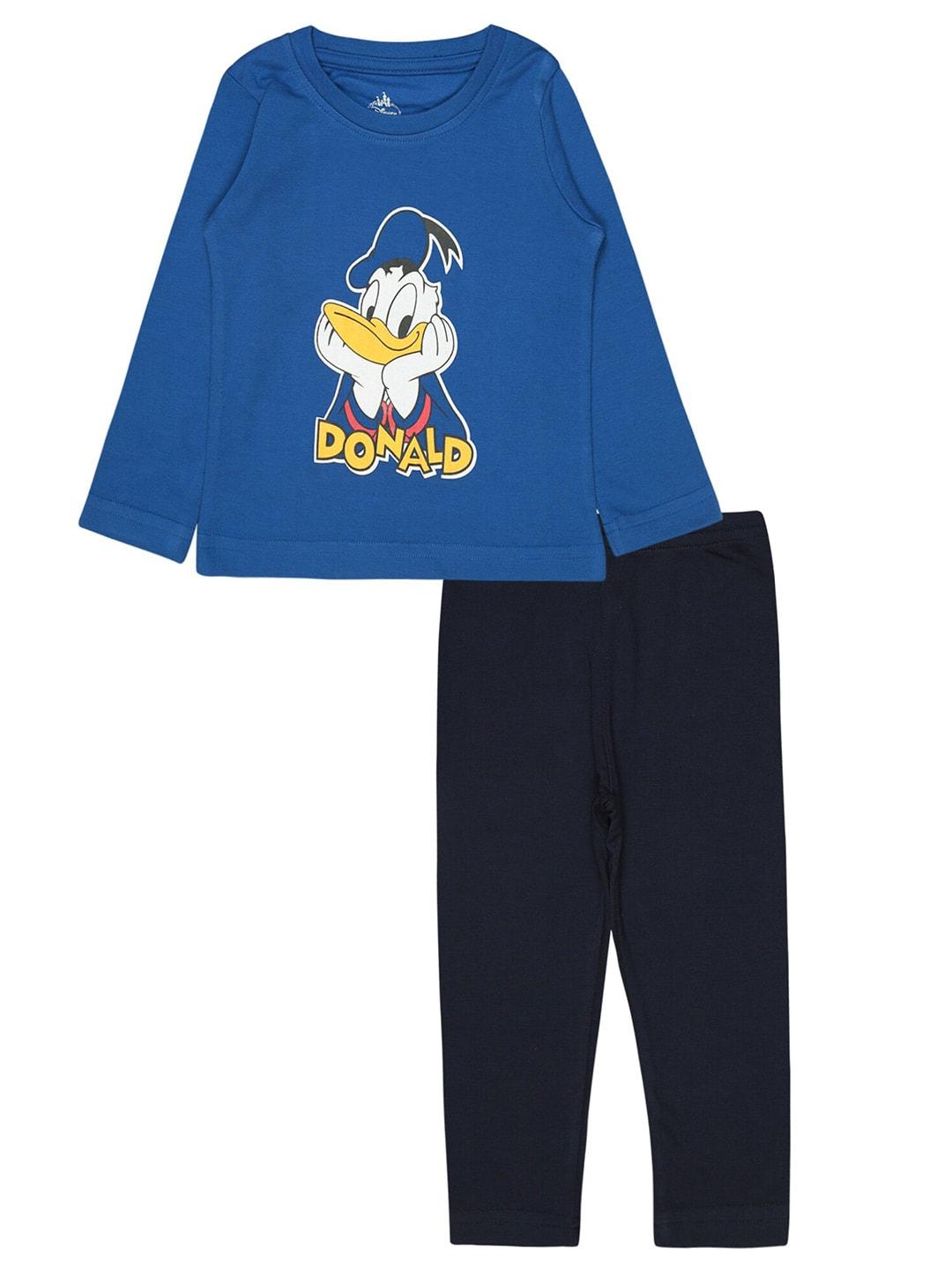 bodycare kids boys donald duck printed t-shirt with pyjamas