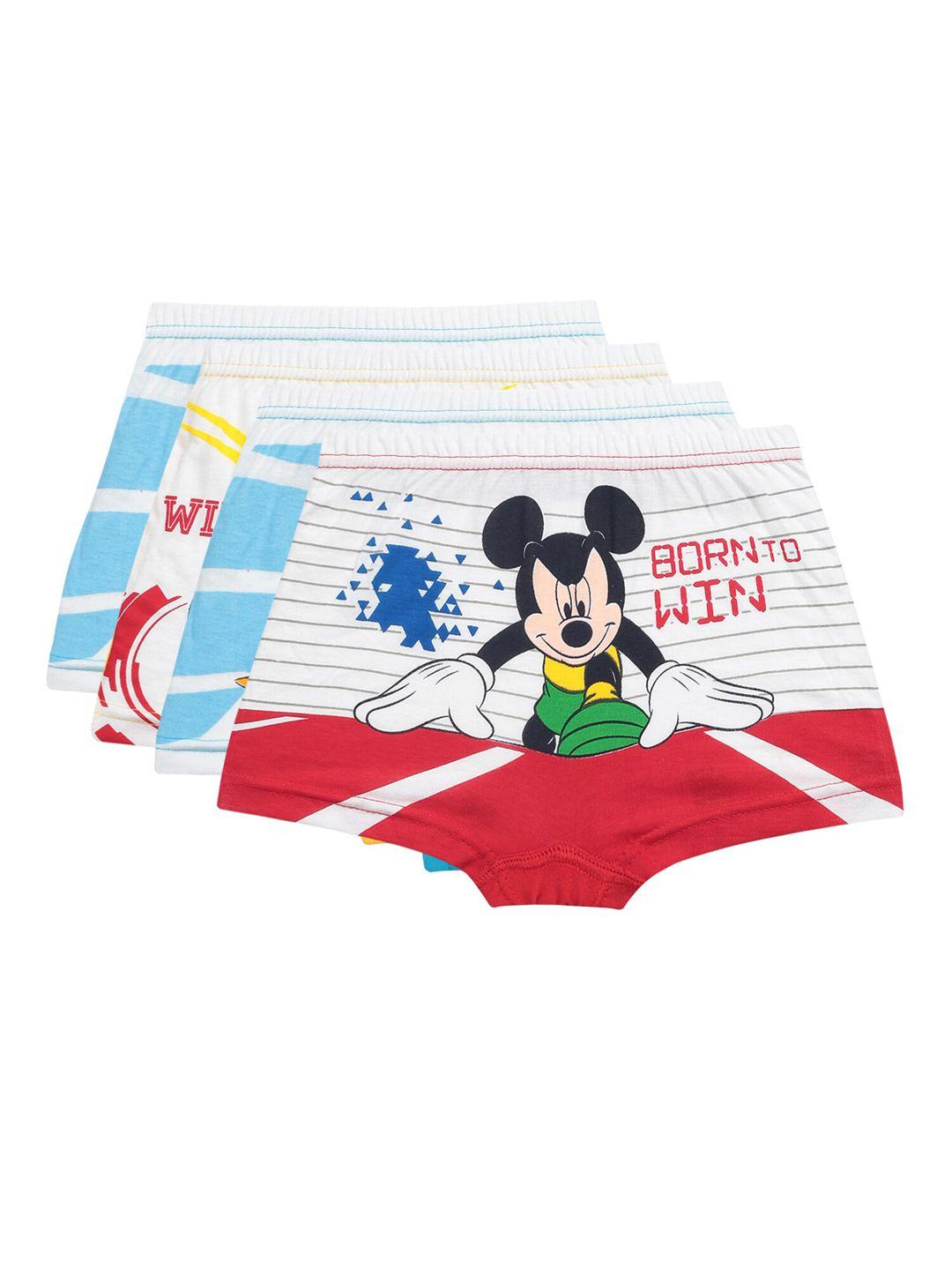 bodycare kids boys pack of 4 assorted mickey & friends printed cotton trunk briefs