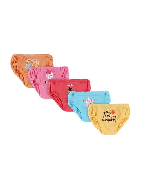 bodycare kids multicolor cotton printed panties (pack of 5)