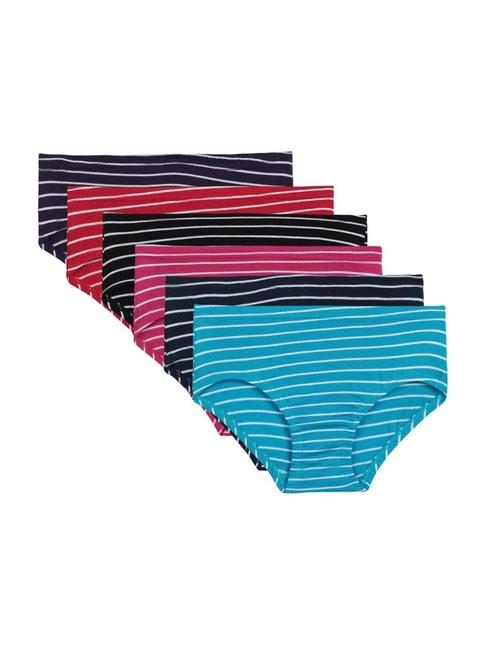 bodycare kids multicolor cotton striped panty (pack of 6)