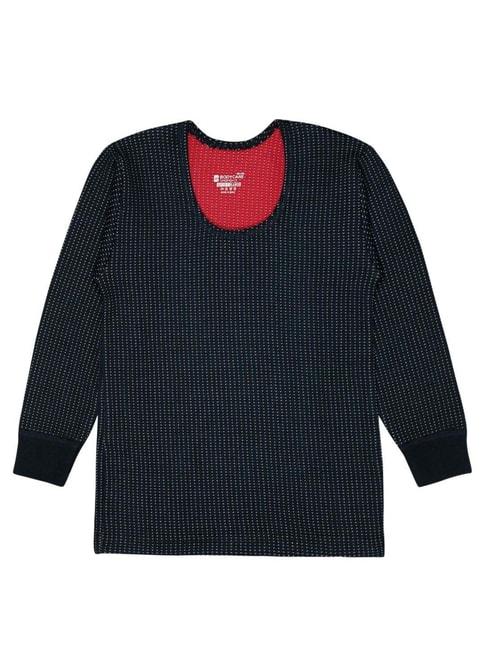 bodycare kids navy cotton self pattern full sleeves thermal top