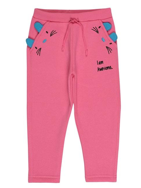 bodycare kids pink embroidered trackpants