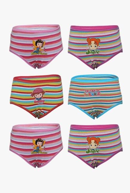 bodycare kids pink, yellow & blue panties (pack of 6)