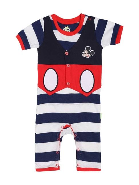 bodycare kids red and navy cotton printed romper