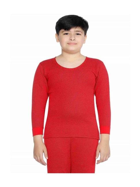 bodycare kids red cotton regular fit full sleeves thermal top