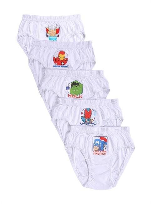 bodycare kids white printed briefs - pack of 5