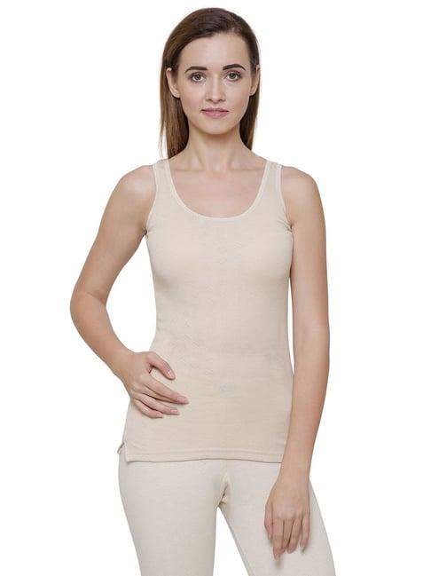 bodycare beige cotton thermal tank top