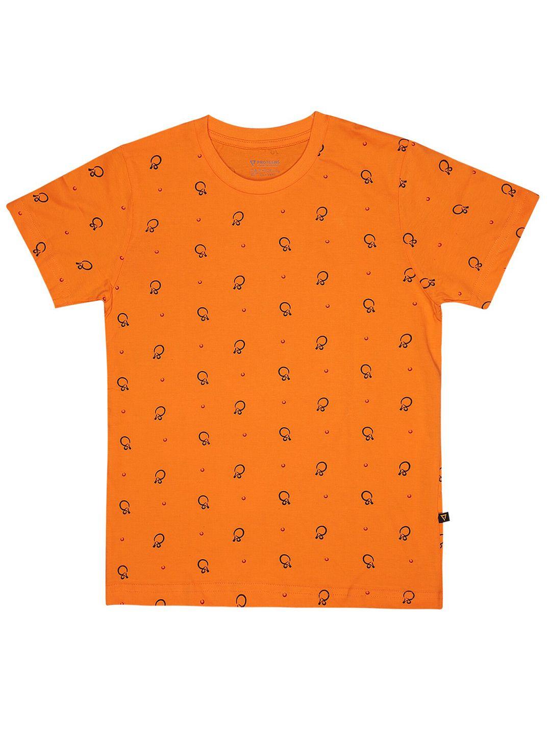 bodycare boys orange polka dot printed pockets t-shirt