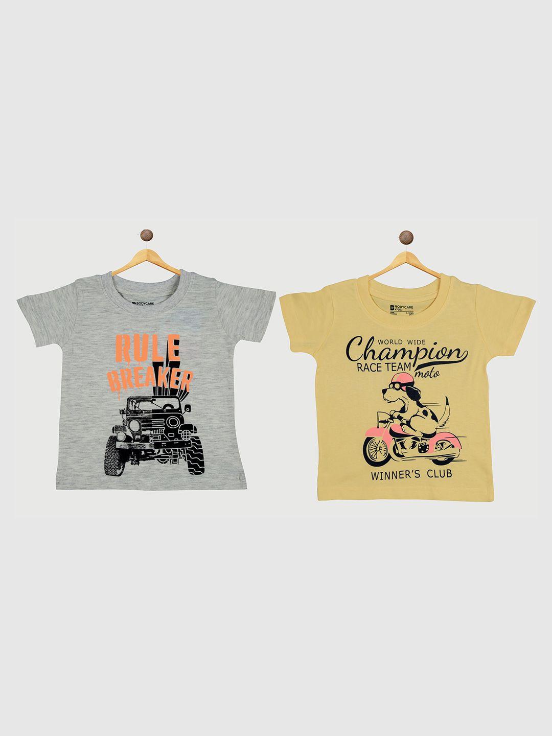 bodycare boys pack of 2 graphic printed cotton t-shirts