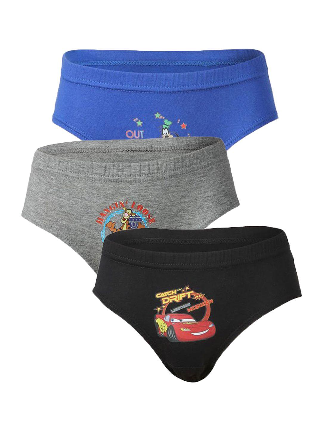 bodycare boys pack of 3 assorted mickey & friends printed cotton basic briefs