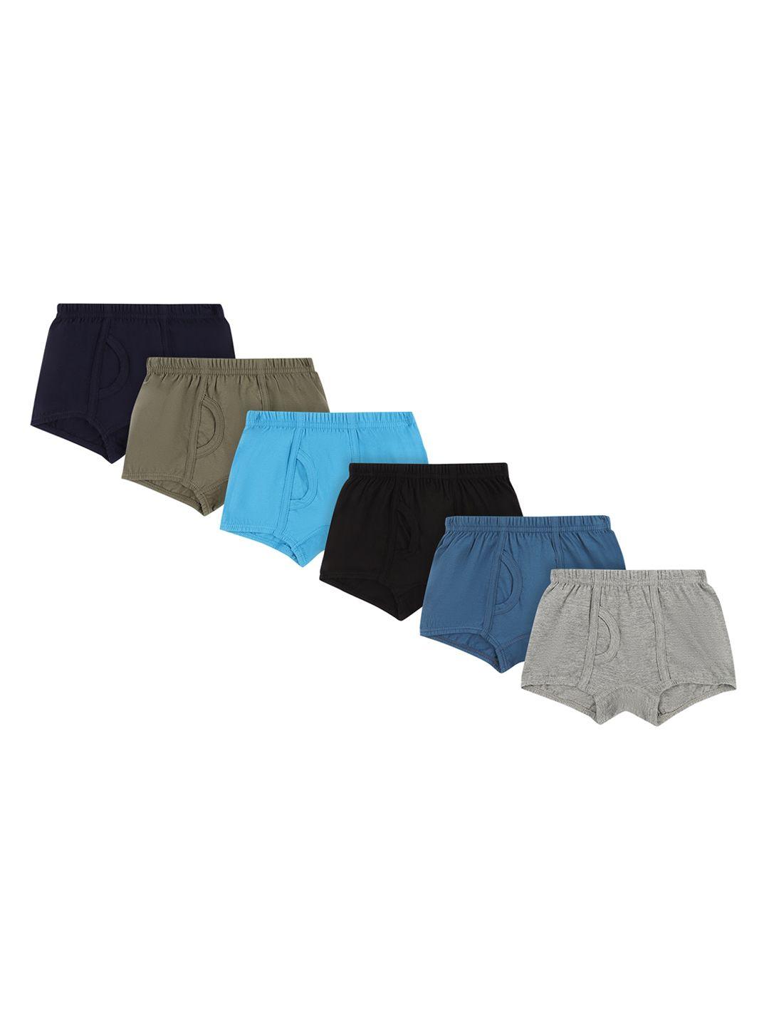 bodycare boys pack of 6 assorted cotton trunks kia004-pk002_p6