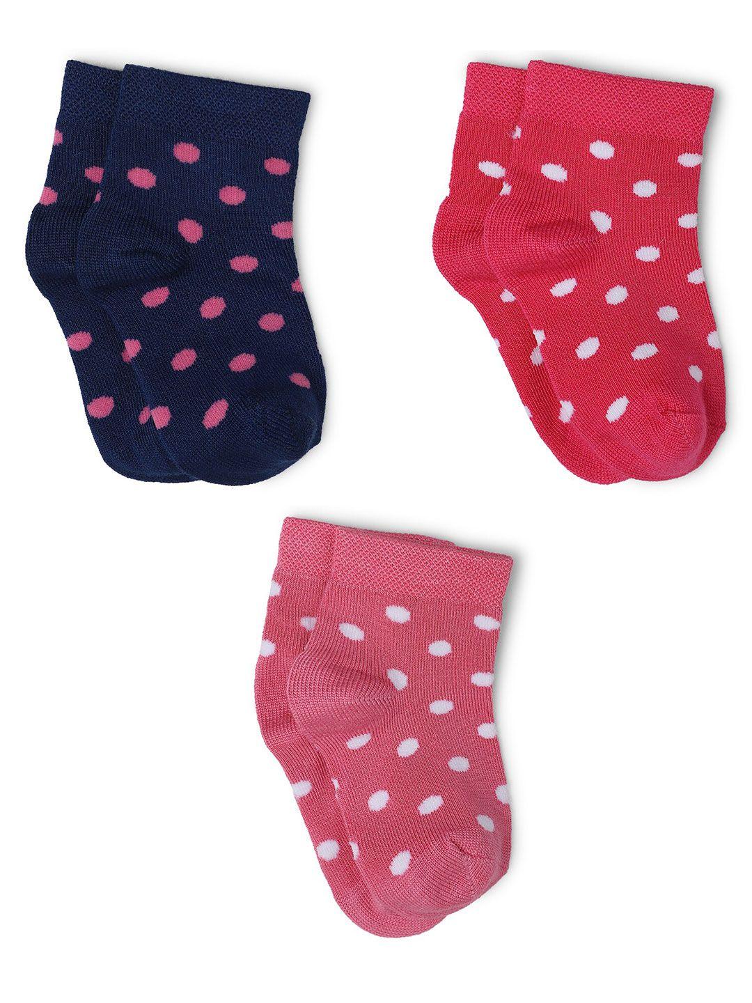 bodycare girls set of 3 assorted patterned ankle length cotton socks