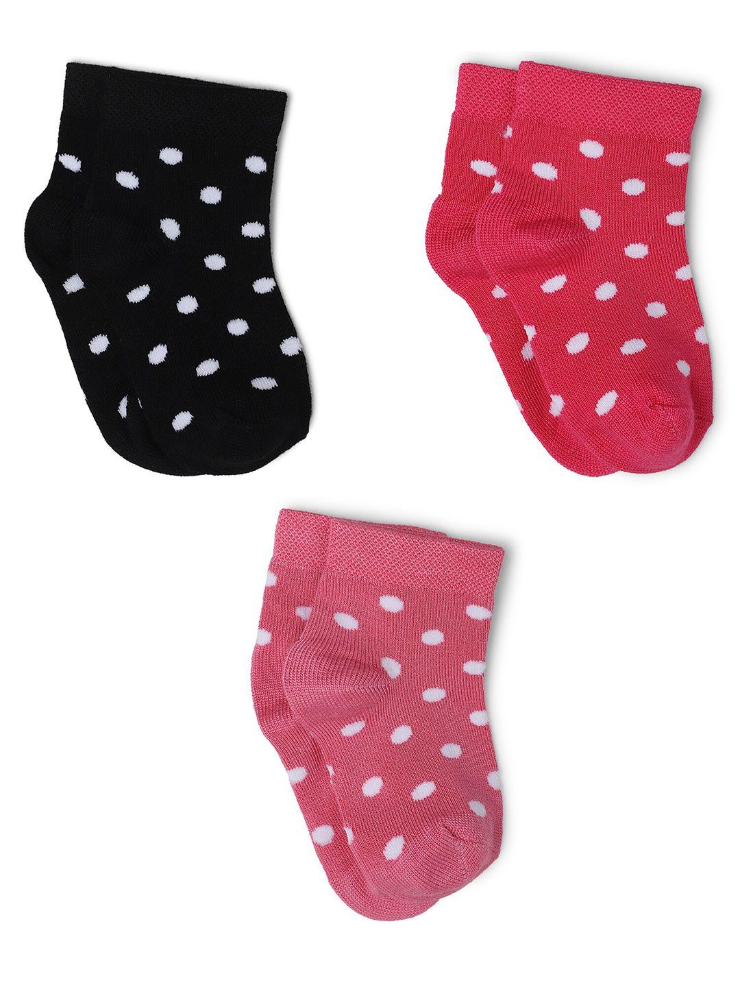 bodycare girls set of 3 assorted patterned ankle length cotton socks