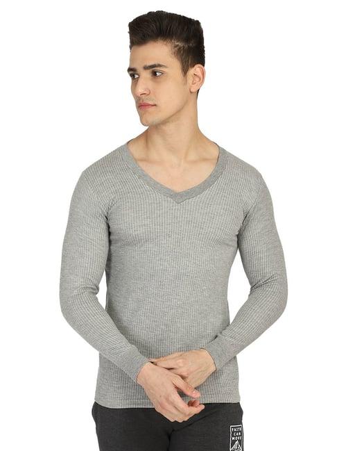 bodycare grey melange regular fit thermal top