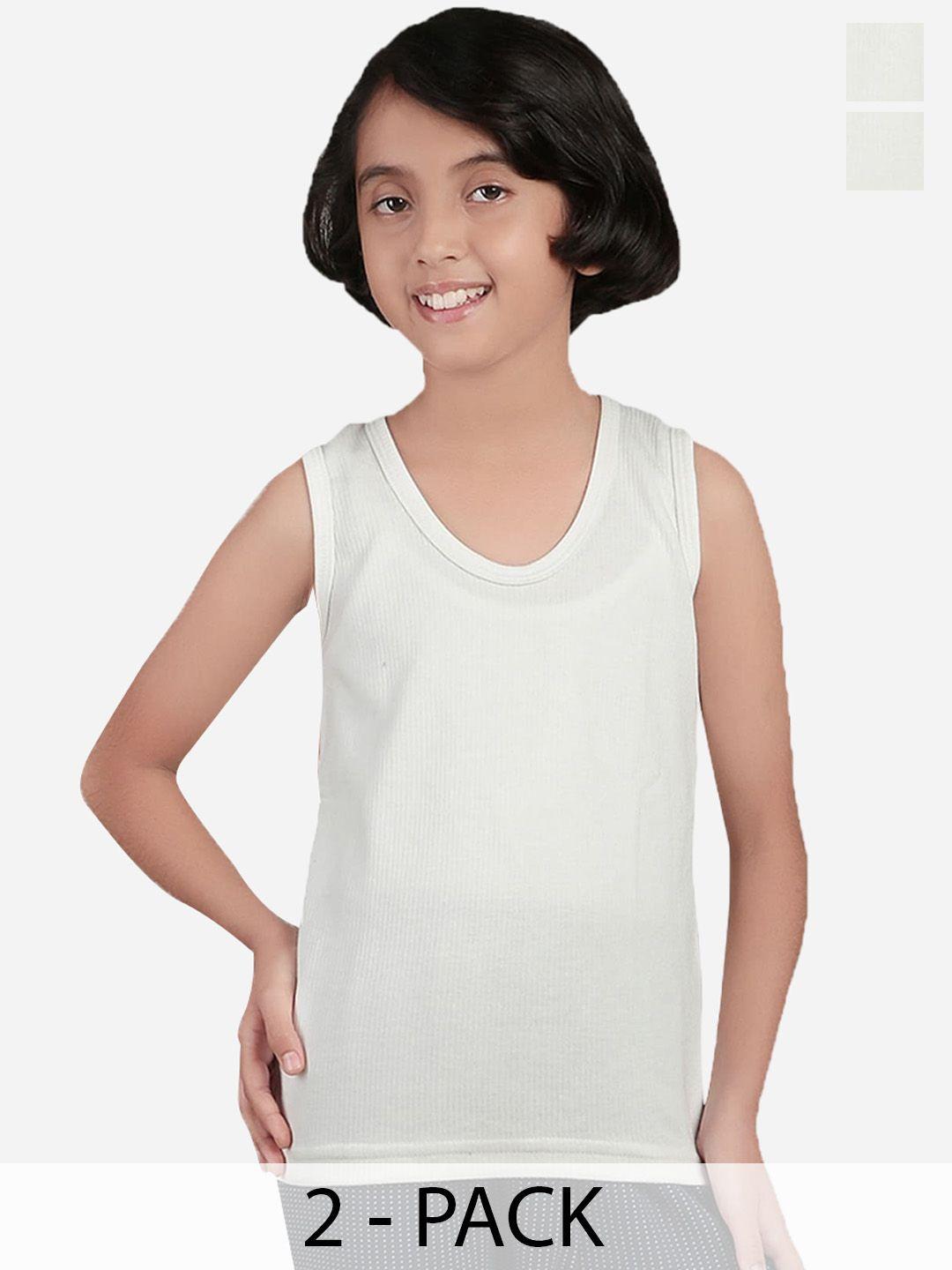 bodycare insider kids pack of 2 round neck sleeveless cotton thermal tops