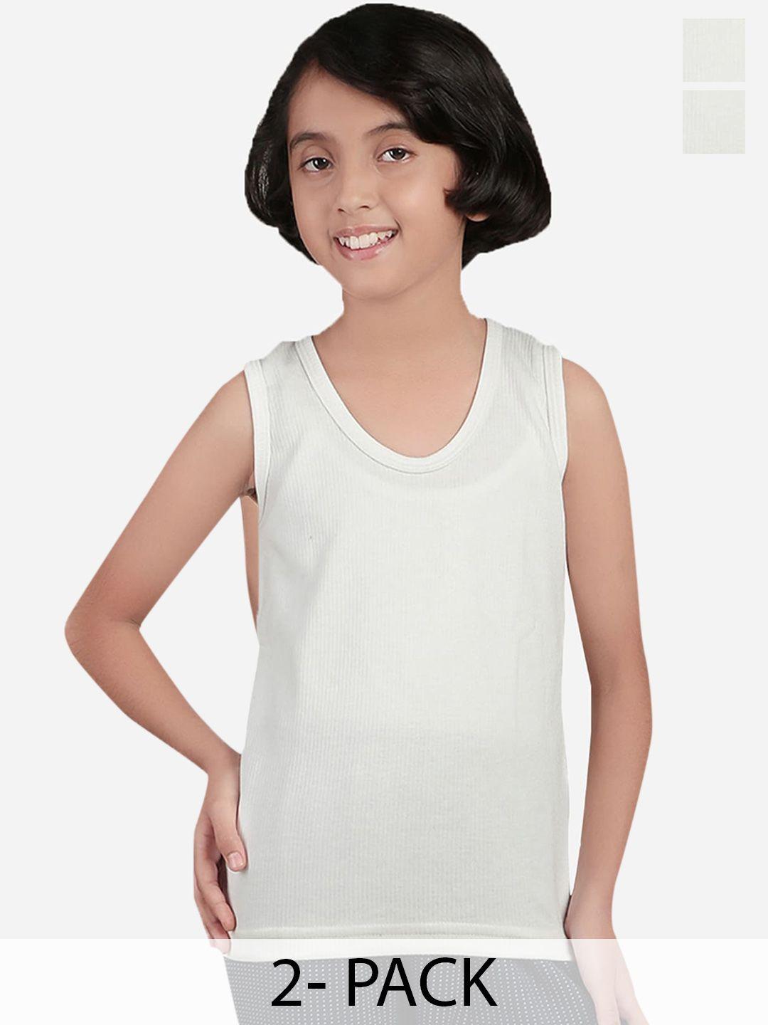 bodycare insider kids pack of 2 round neck sleeveless cotton thermal tops