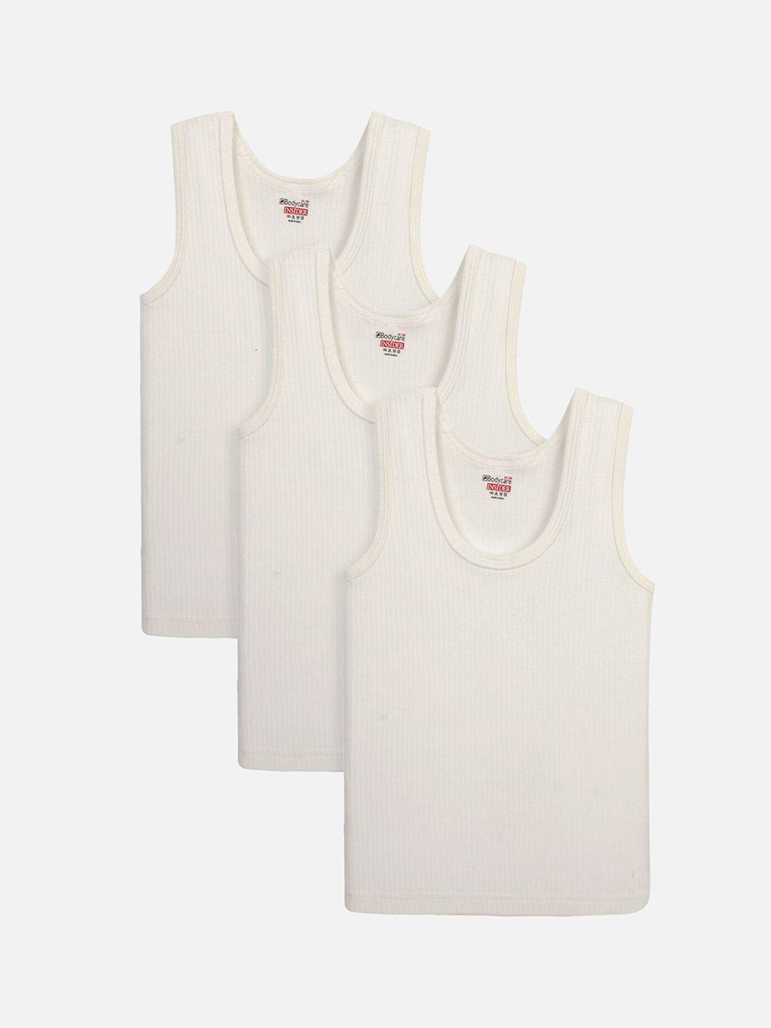 bodycare insider kids pack of 3 white solid cottonthermal top