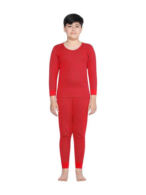 bodycare insider kids red regular fit thermal set