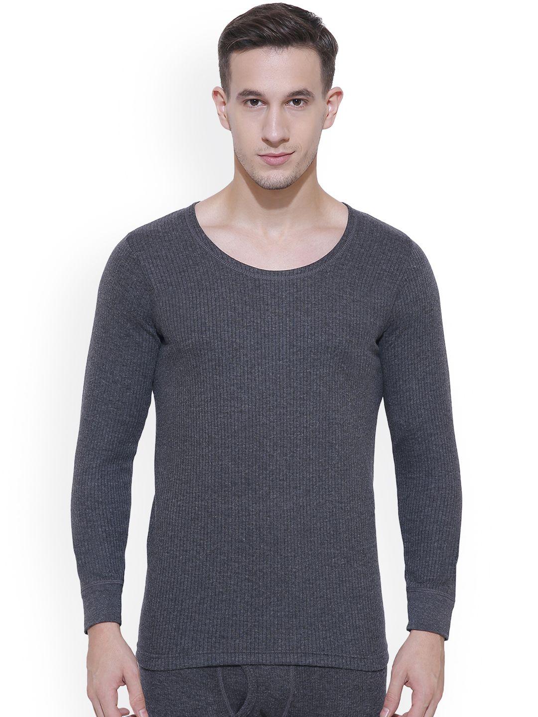 bodycare insider men charcoal grey solid thermal tops b101c_105