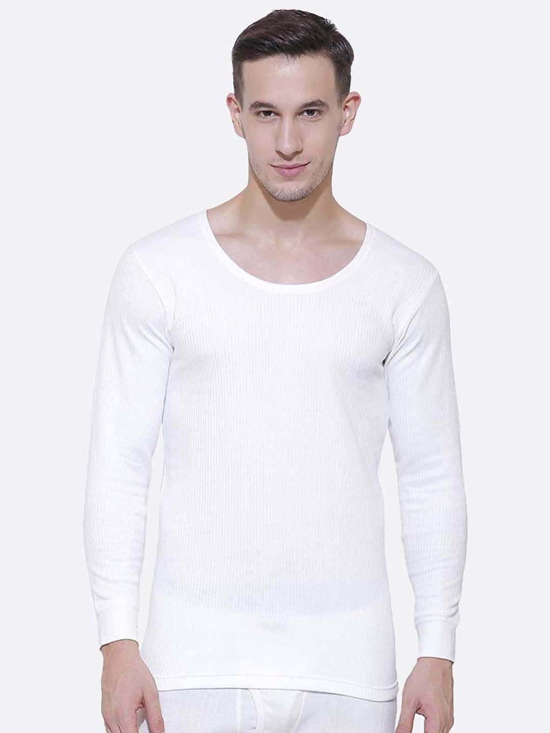 bodycare insider men self-striped knitted cotton thermal tops