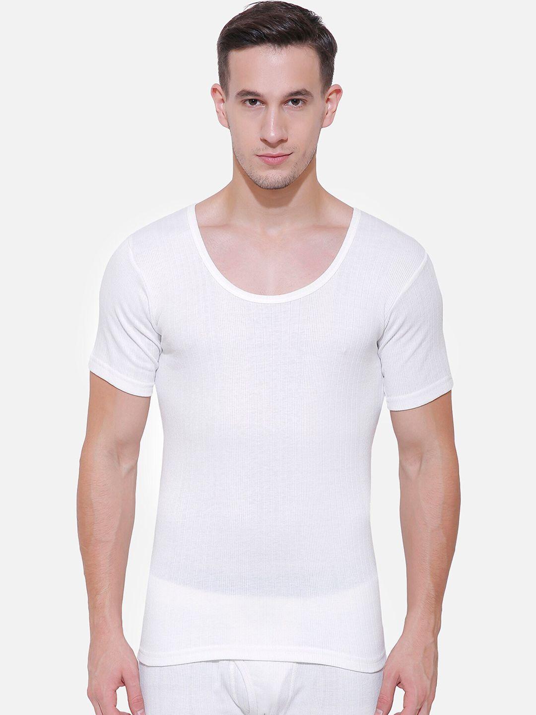 bodycare insider men white solid thermal t-shirt