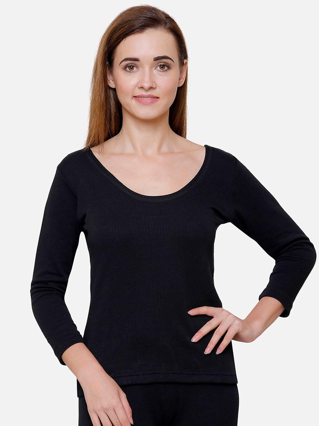 bodycare insider women black solid thermal top