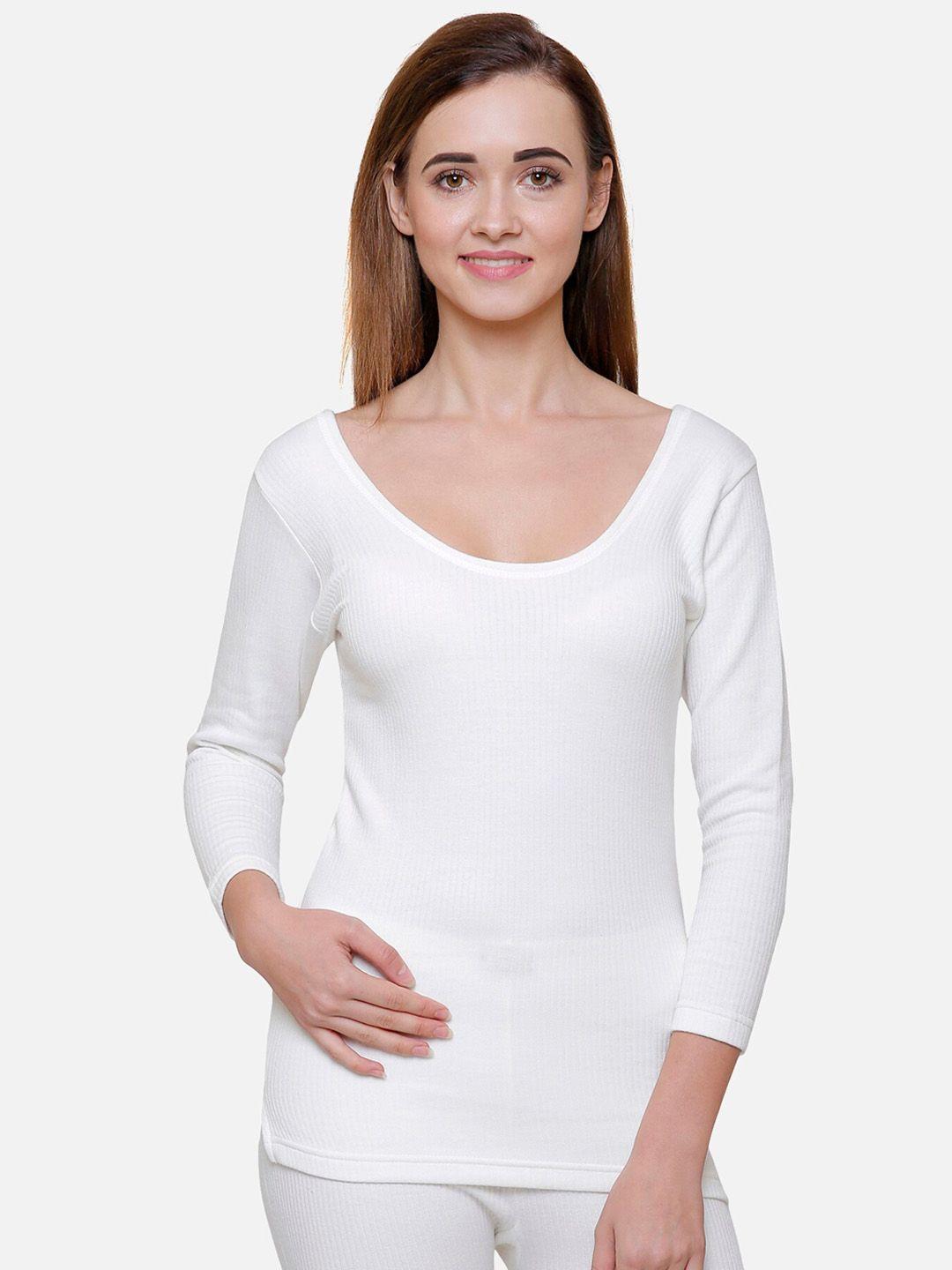 bodycare insider women off-white solid thermal top