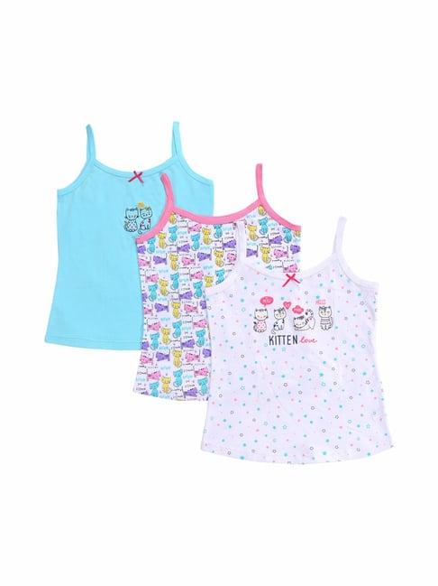 bodycare kids assorted printed camisoles (pack of 3)