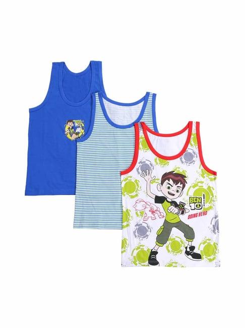 bodycare kids assorted printed vests (pack of 3)