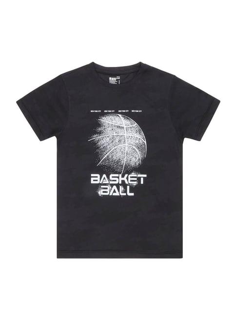 bodycare kids black printed t-shirt