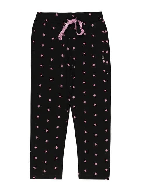 bodycare kids black printed trackpants