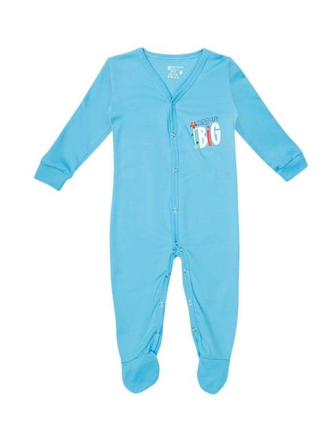 bodycare kids blue cotton printed full sleeves romper