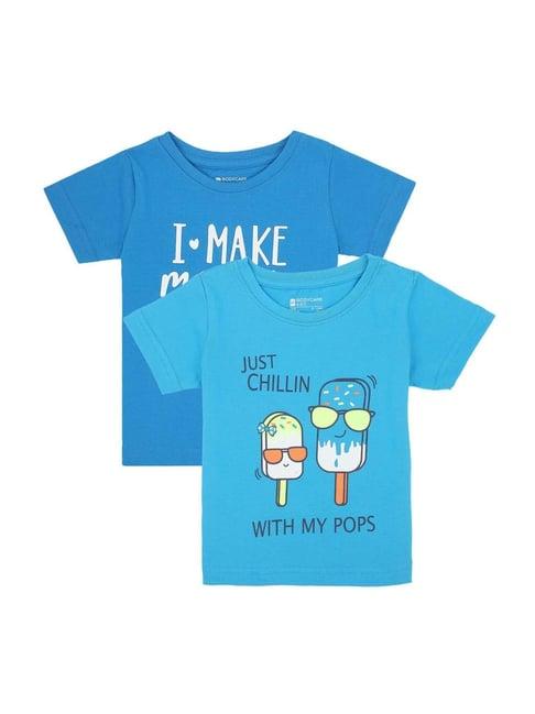 bodycare kids blue cotton printed full sleeves t-shirt (pack of 2)
