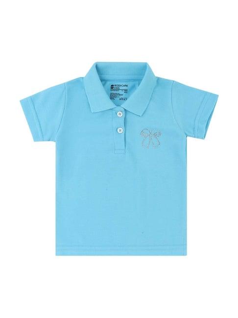 bodycare kids blue cotton regular fit polo t-shirt