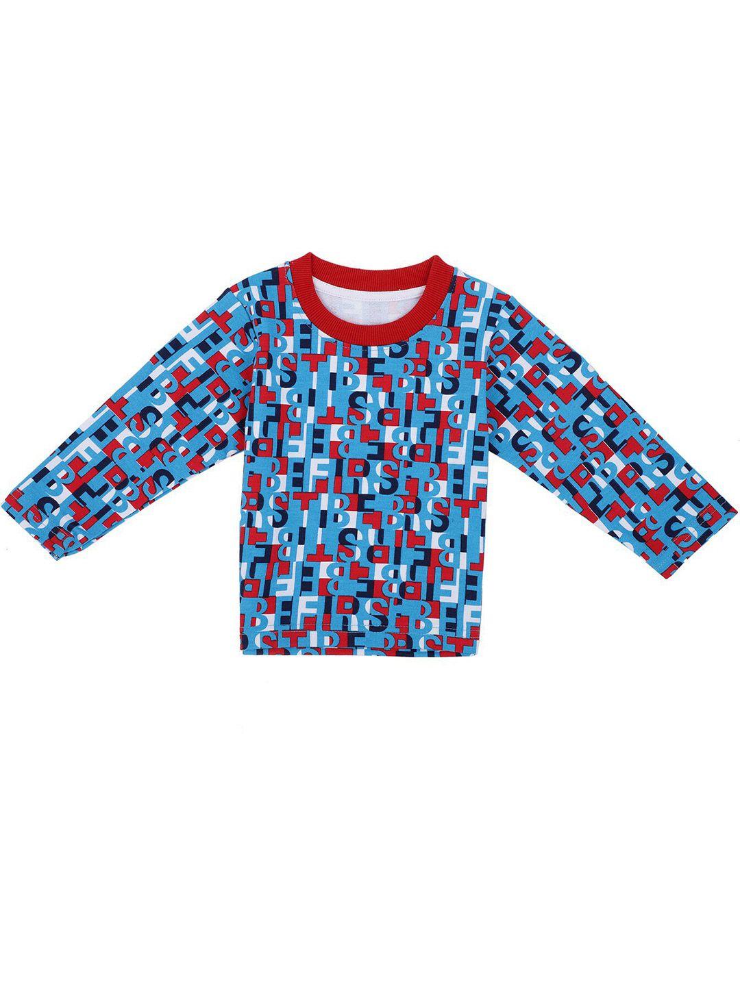 bodycare kids boys abstract printed round neck long sleeves cotton t-shirt