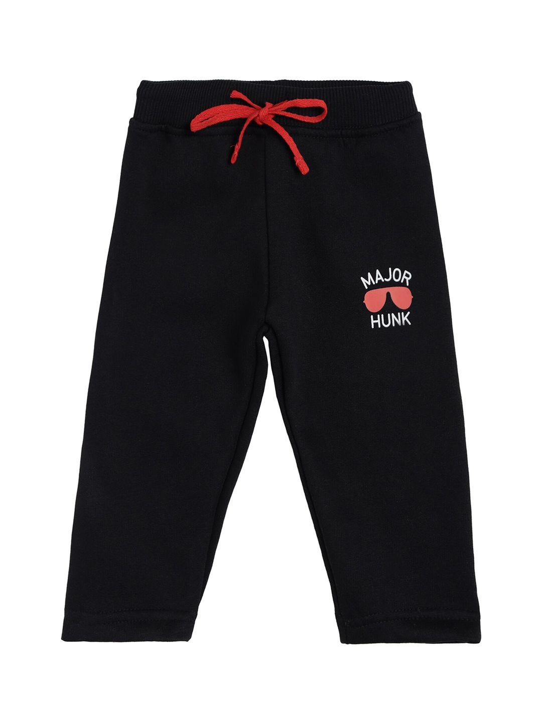 bodycare kids boys black solid cotton joggers