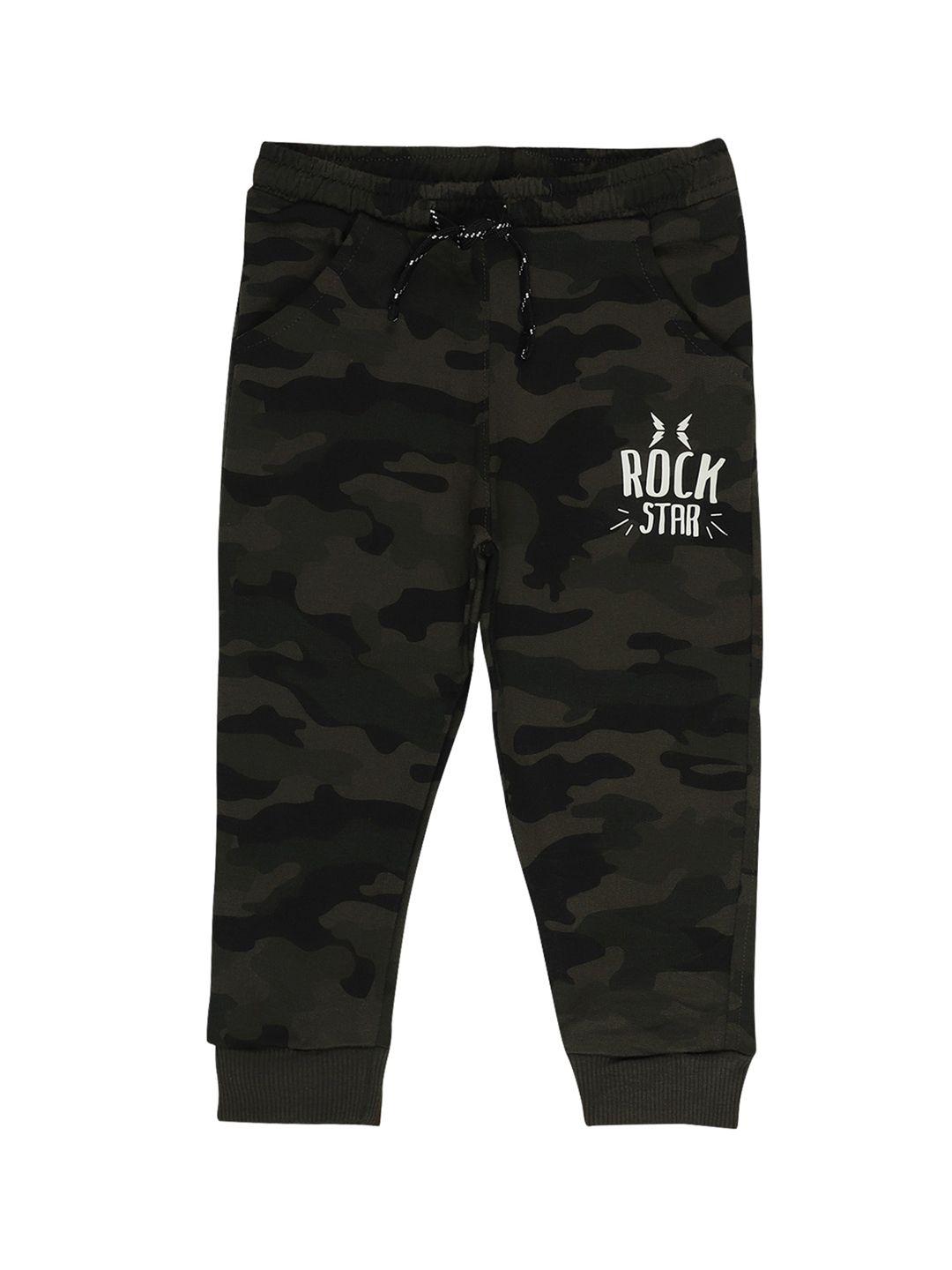 bodycare kids boys green printed cotton joggers