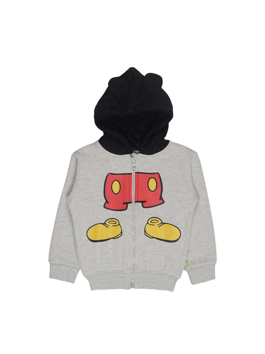 bodycare kids boys grey mickey mouse cotton open front jacket