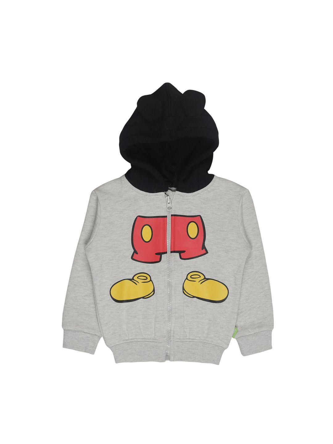 bodycare kids boys grey mickey mouse cotton open front jacket