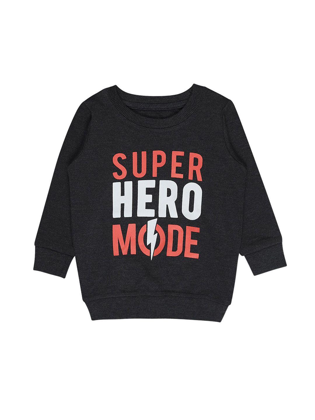 bodycare kids boys grey printed cotton sweatshirt