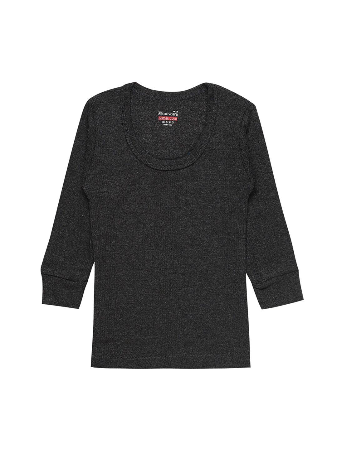 bodycare kids boys grey solid cotton thermal top