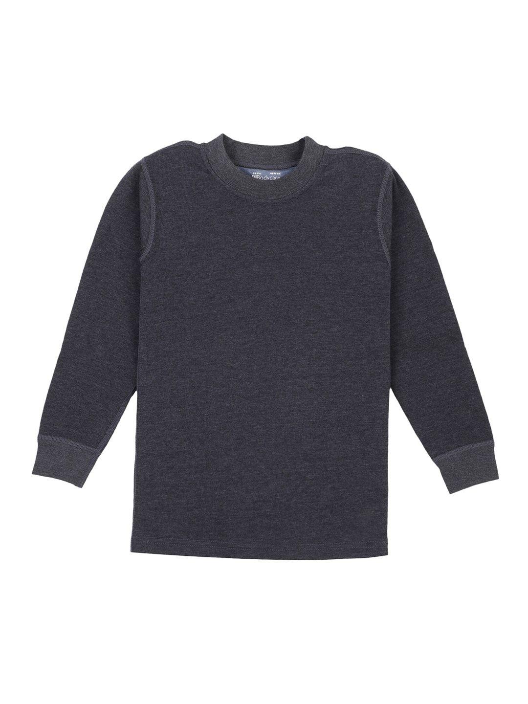 bodycare kids boys grey solid thermal tops