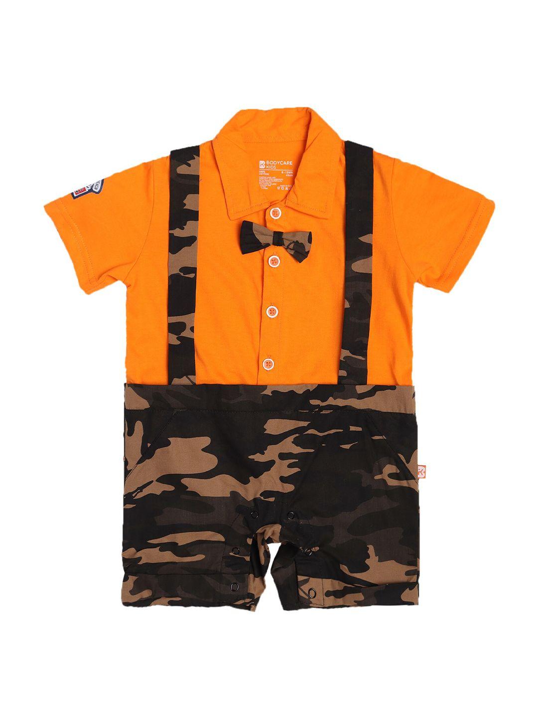 bodycare kids boys orange & brown t-shirt with shorts