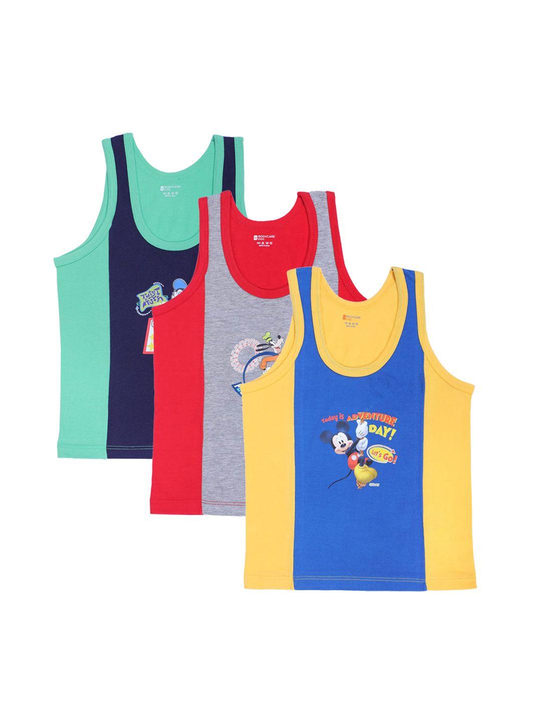 bodycare kids boys pack of 3 assorted cotton basic innerwear vests